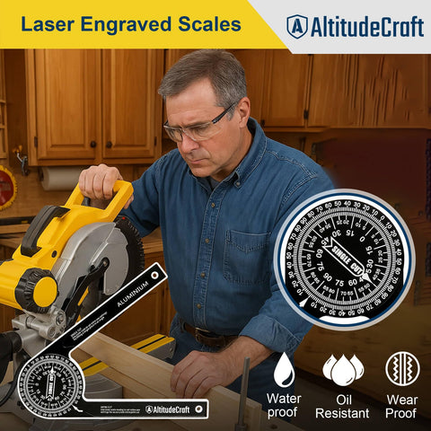 AltitudeCraft dual-scale design handles single and miter cuts efficiently