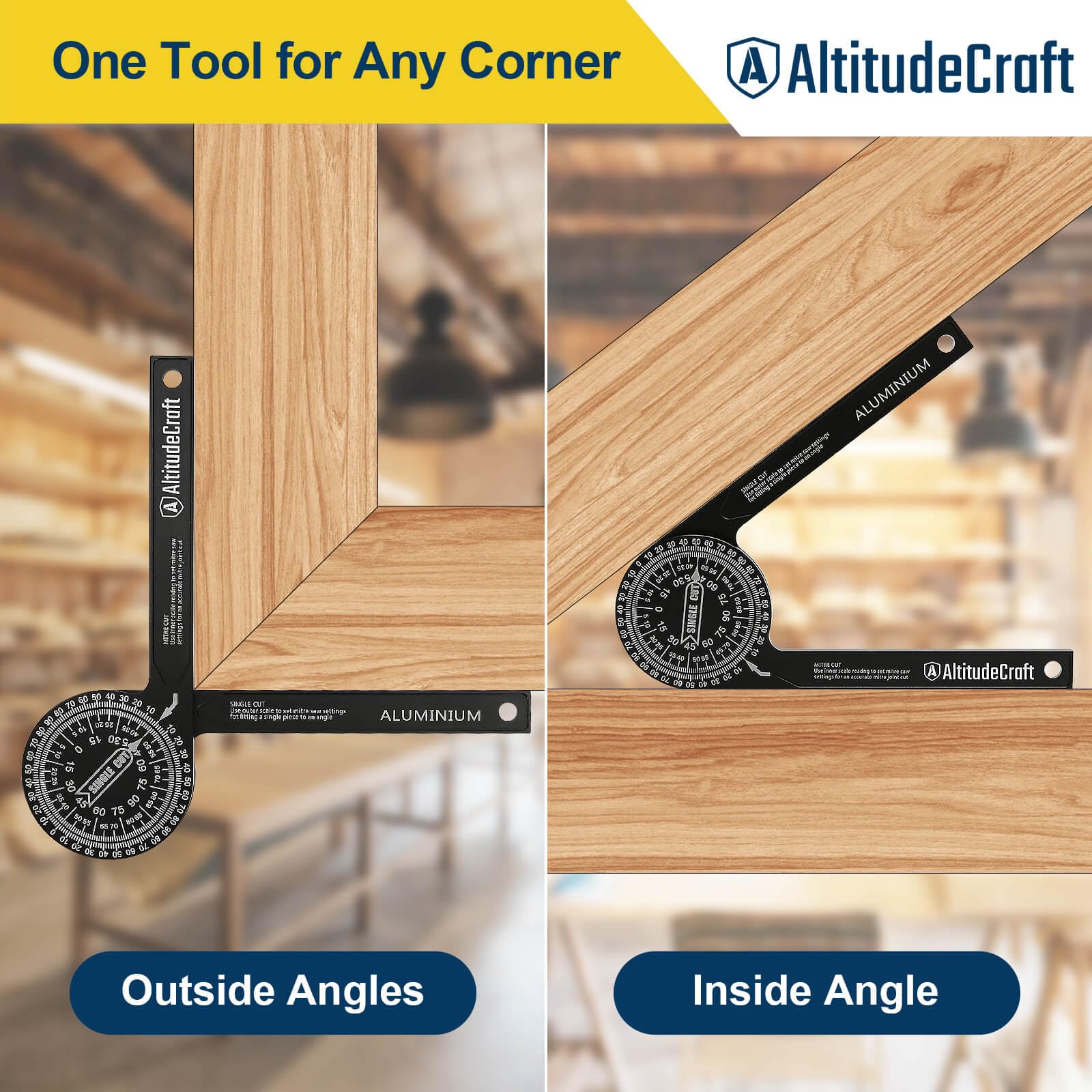AltitudeCraft protractor rotation-arms capture odd angles for tight joints