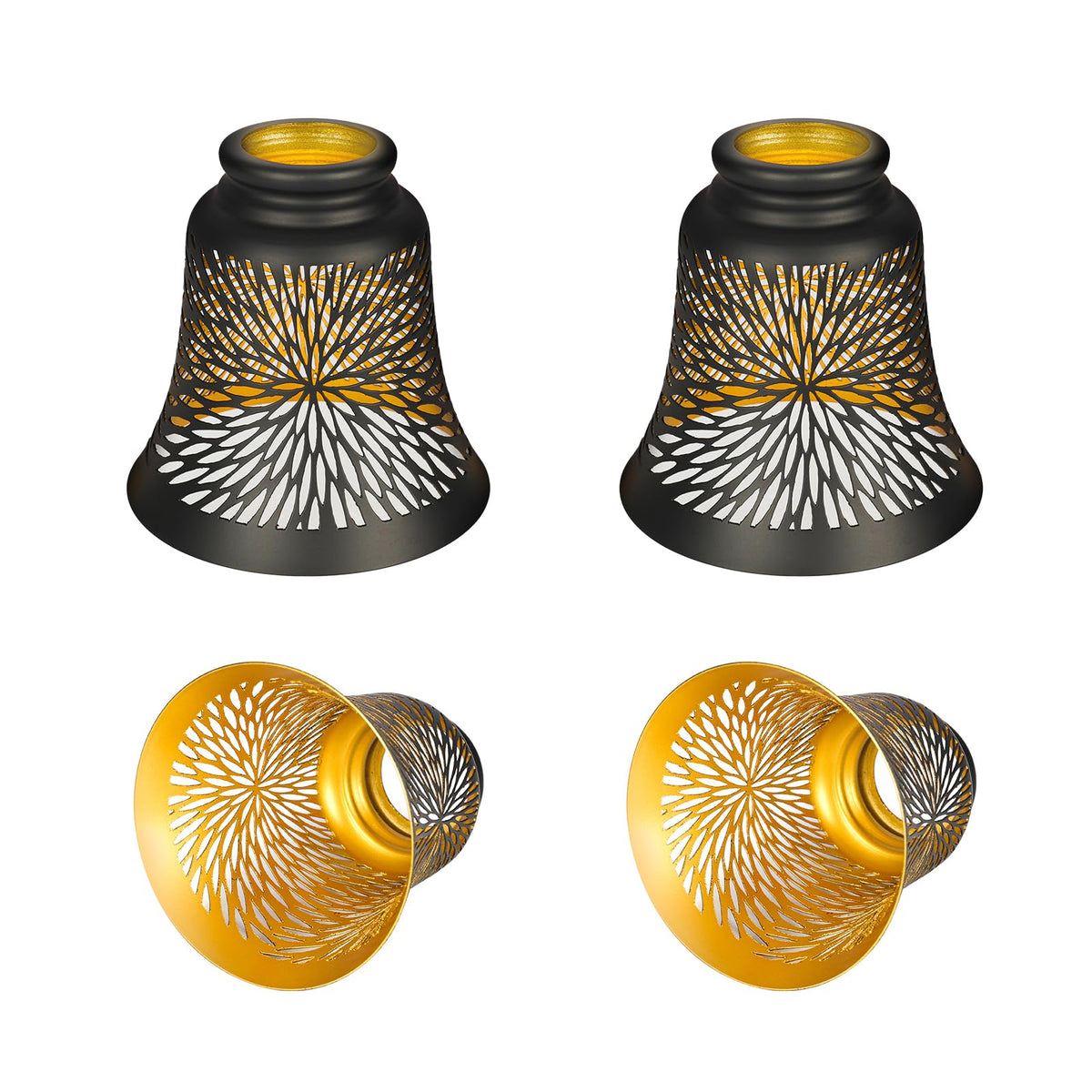 ALUCSET chrysanthemum globe with 1-5/8" fitter enhances ceiling fan lighting.