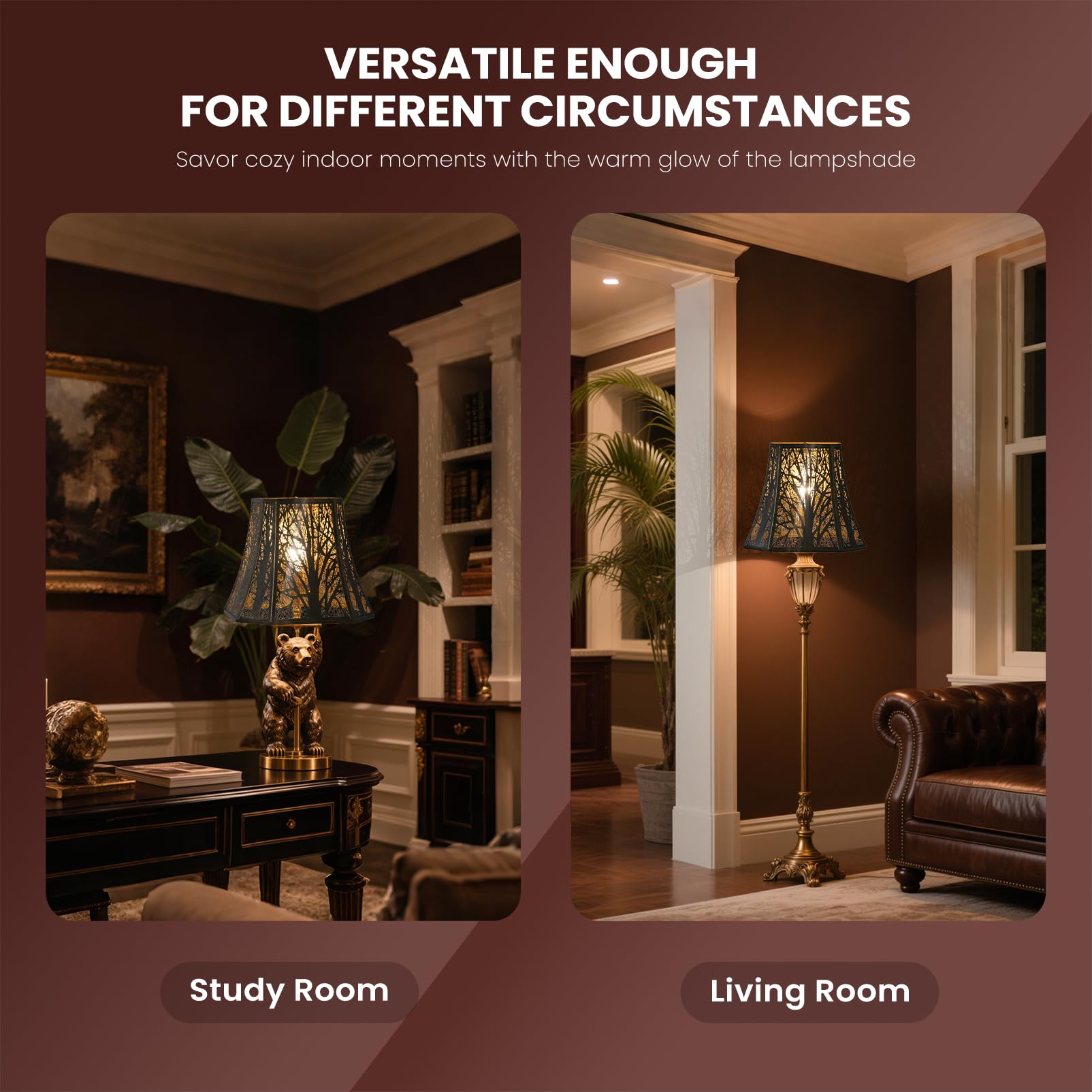 ALUCSET forest lampshade enhances table lamps in living rooms or bedrooms.
