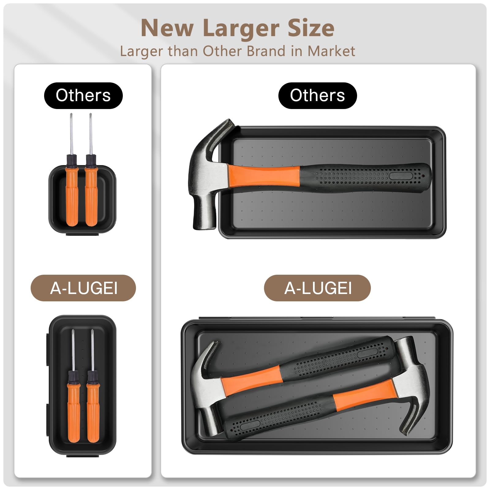 A-LuGei interlocking drawer trays enable customizable tool layout.