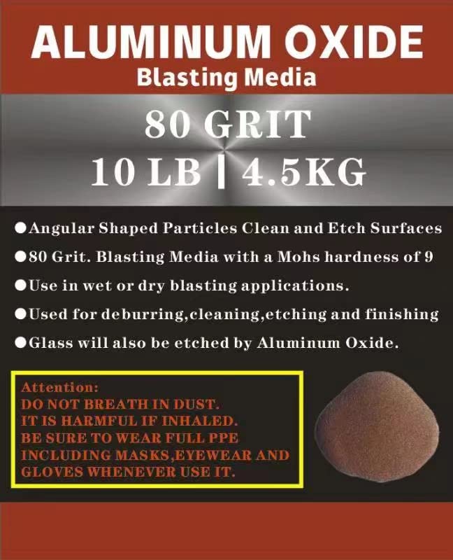 Aluminum Oxide 80 Grit media close-up highlighting angular particles for etching.