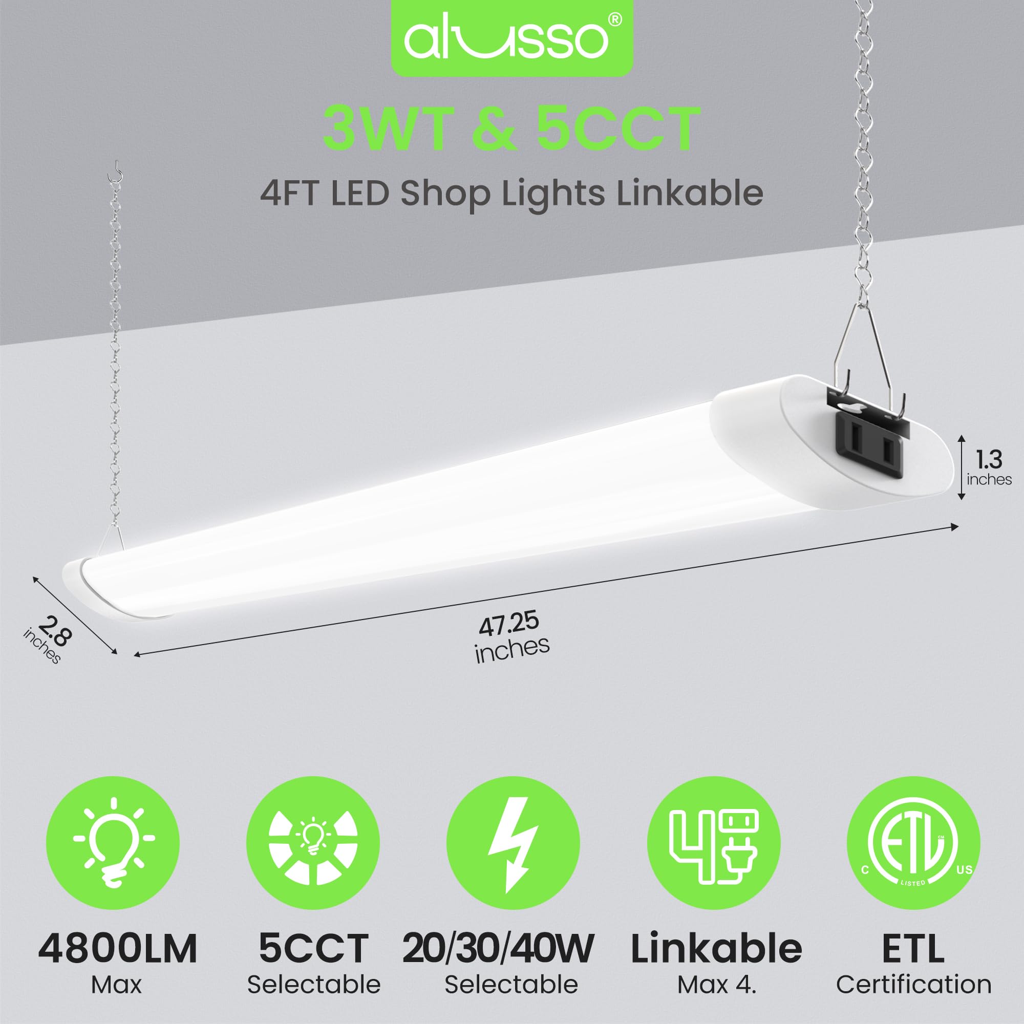 ALUSSO color temperature toggle close-up showing versatile CCT options