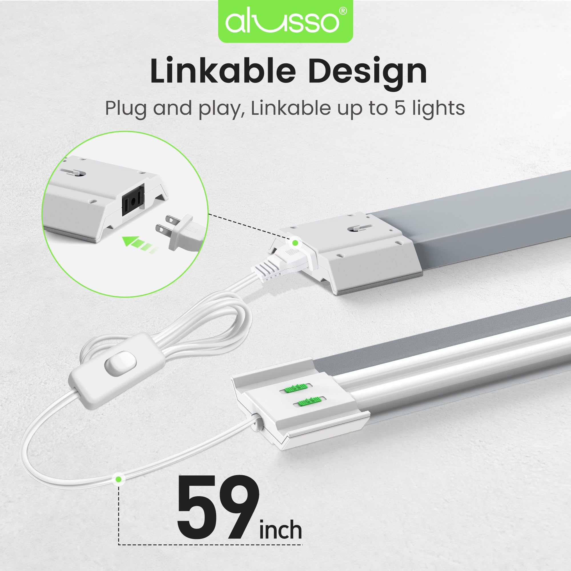 ALUSSO LED Shop Light flush-mount installation demonstrates flat-surface mounting ease
