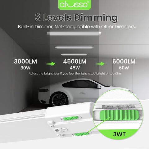 ALUSSO 4ft linkable LEDs expanding garage lighting layout