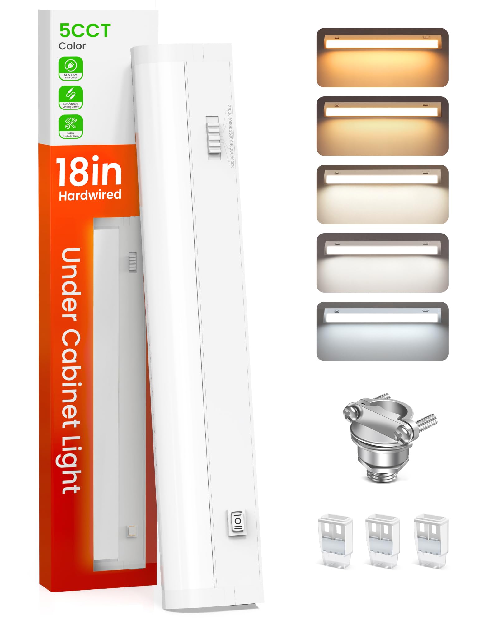 ALUSSO Lighting 18-inch under-cabinet installation kit enables a clean, built-in look.