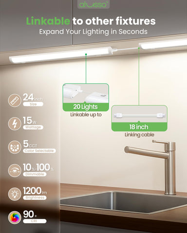 ALUSSO Lighting color-selectable 2700K–5000K for adjustable ambience.