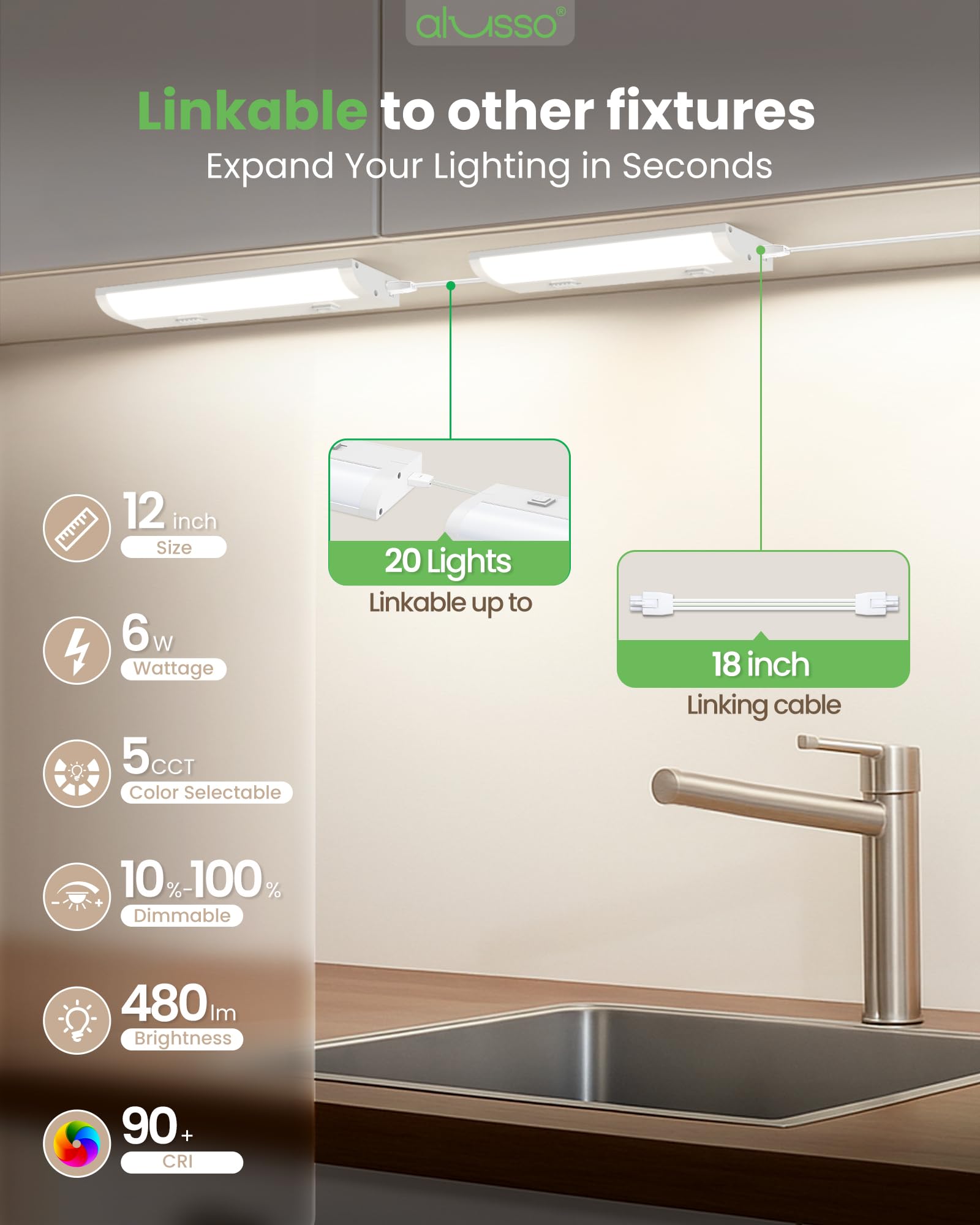 ALUSSO Lighting hardware installation kit for clean, secure wiring and easy setup.