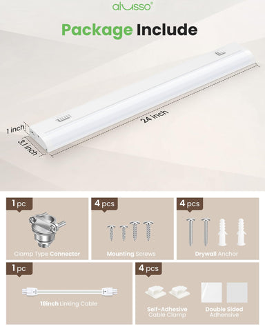 ALUSSO Lighting hardwired installation kit for a cord-free look.
