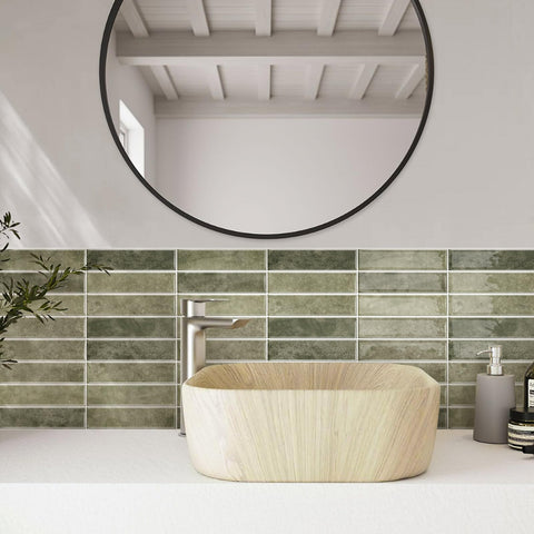 Alwayspon anti-scratch 3D backsplash tile showing deep relief and long-lasting color.