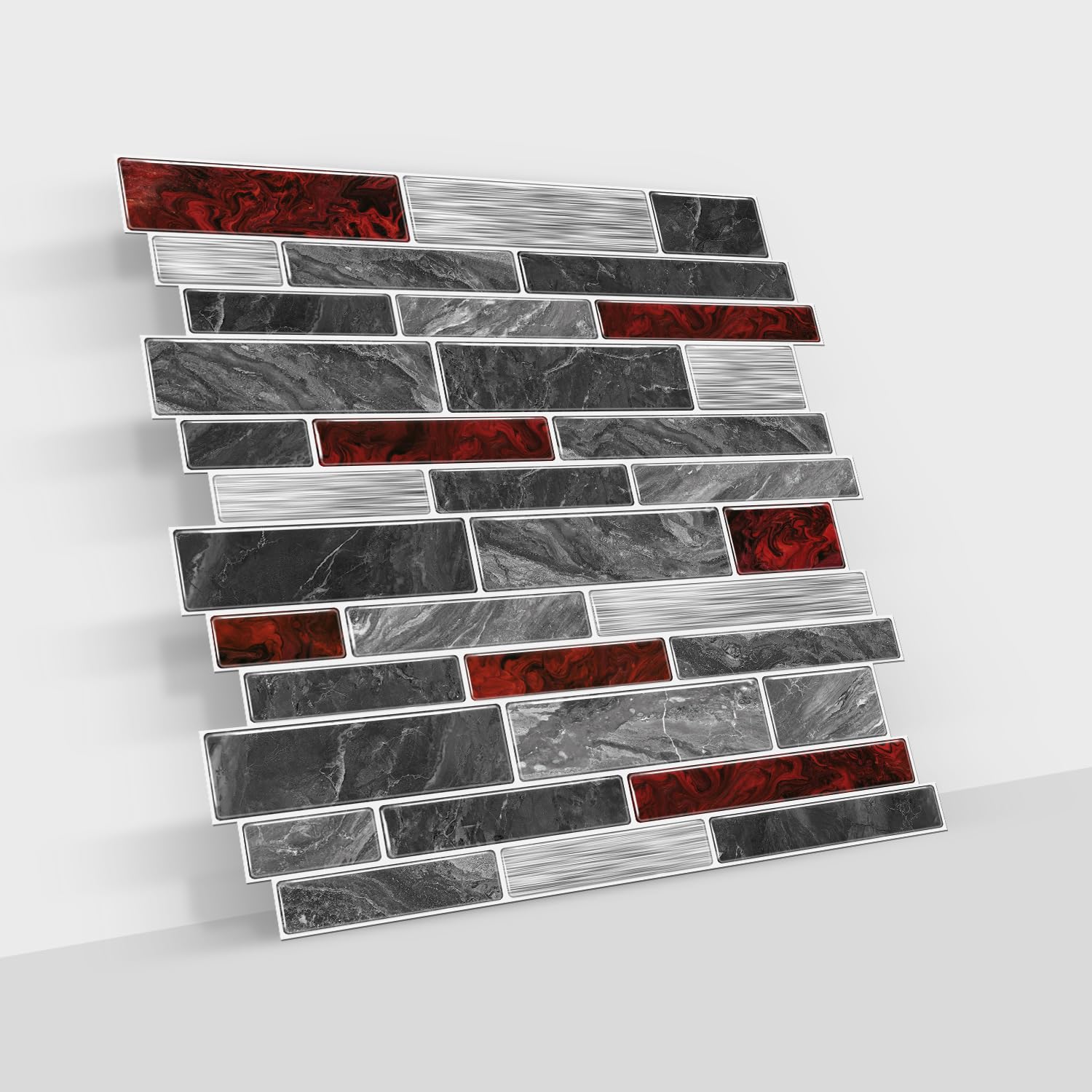 Alwayspon self-adhesive vinyl tiles transform walls with minimal mess.