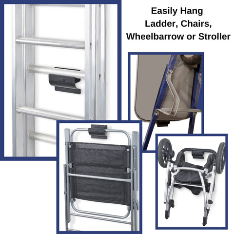 ALWORG ladder hanger neatly stores folding chairs when not in use.