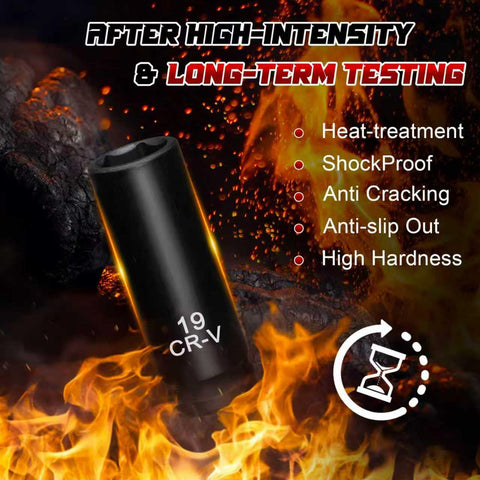 ALWORKKIT chrome vanadium steel sockets highlighting high strength and durability.
