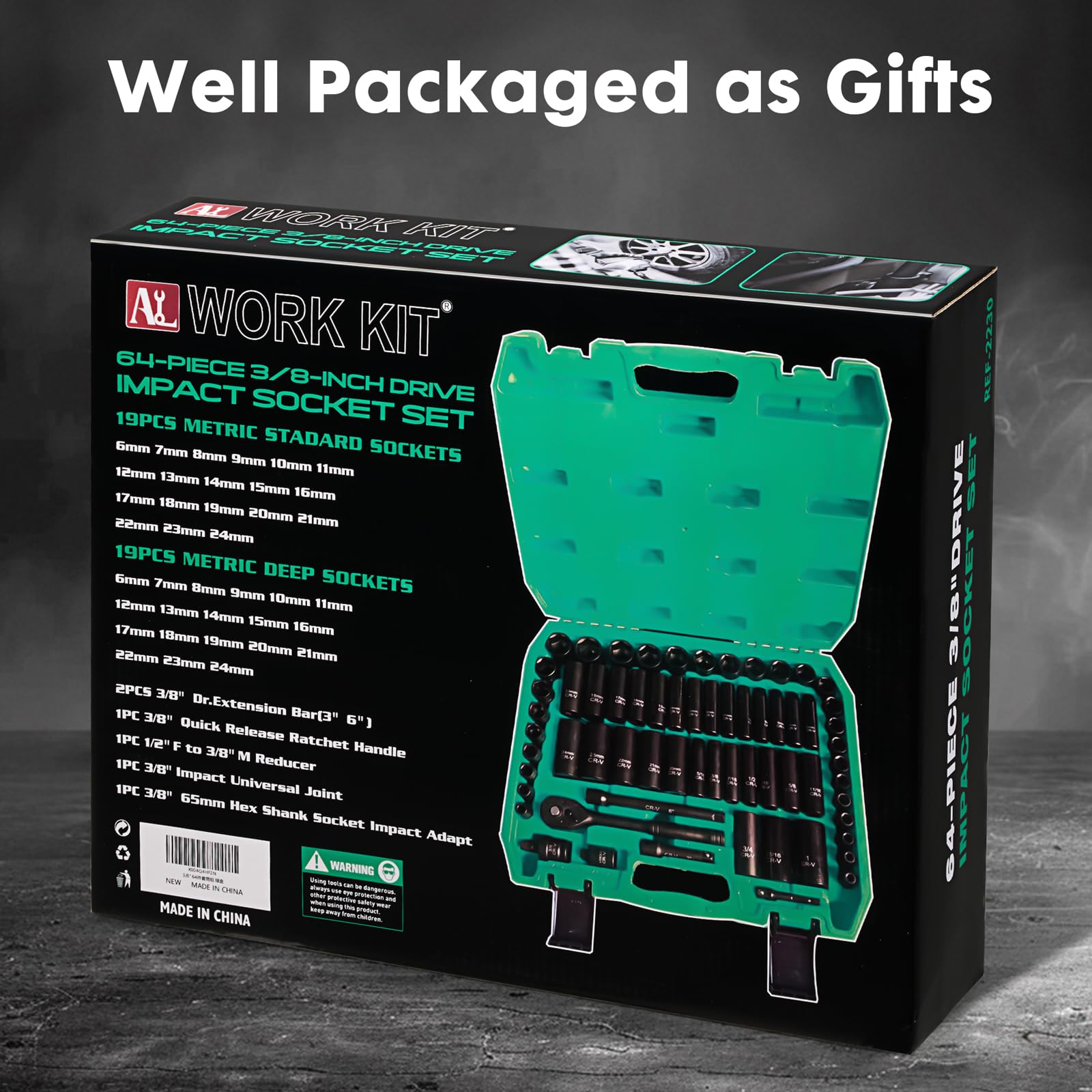 ALWORKKIT extension bars extend reach for hard-to-access bolts.