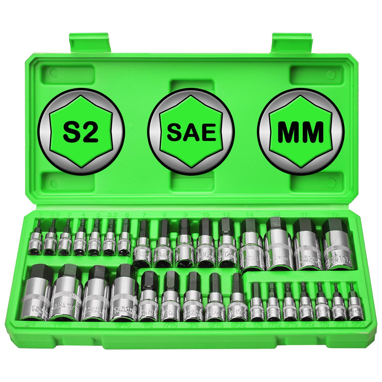 ALWORKKIT Masater hex bit socket set overview showing complete kit for organized projects.