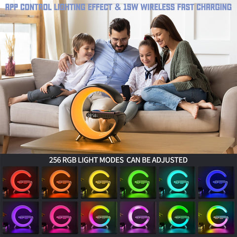 ALYNIC Smart Table Lamp Bluetooth speaker delivers clear audio with room-filling ambiance.