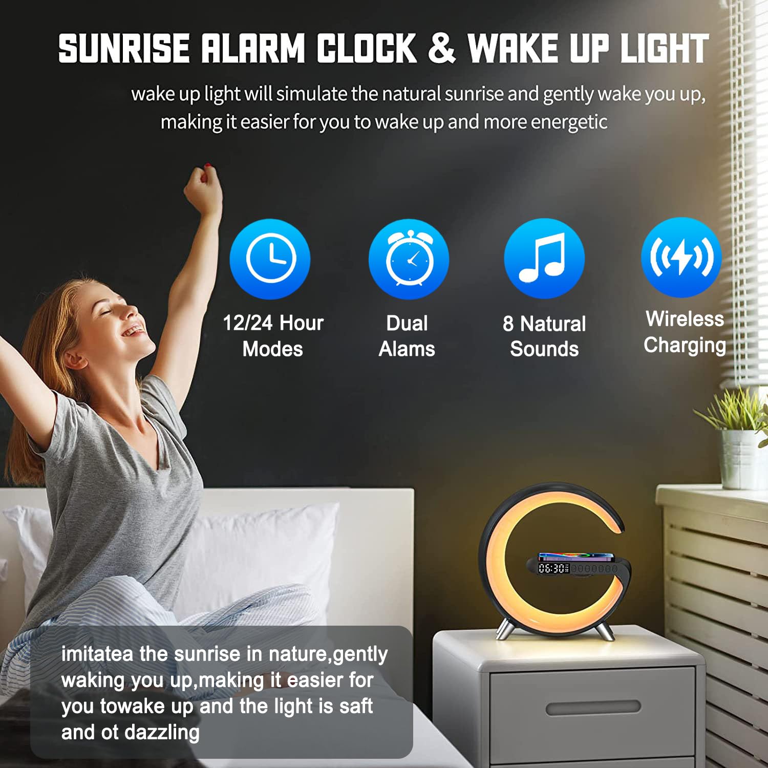 ALYNIC Smart Table Lamp LED atmosphere lights create ambient mood lighting.