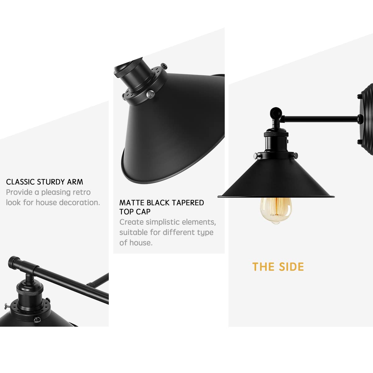 Alynzee vanity light industrial rustic black for balanced brightness on vanity