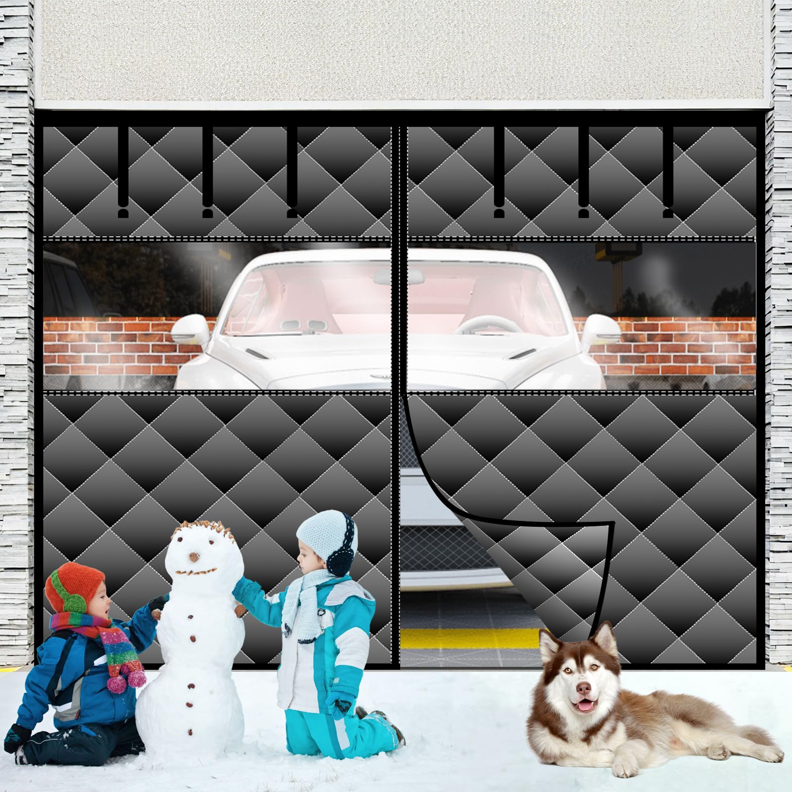 Alyseldy Oxford fabric texture highlights durable construction against wind.