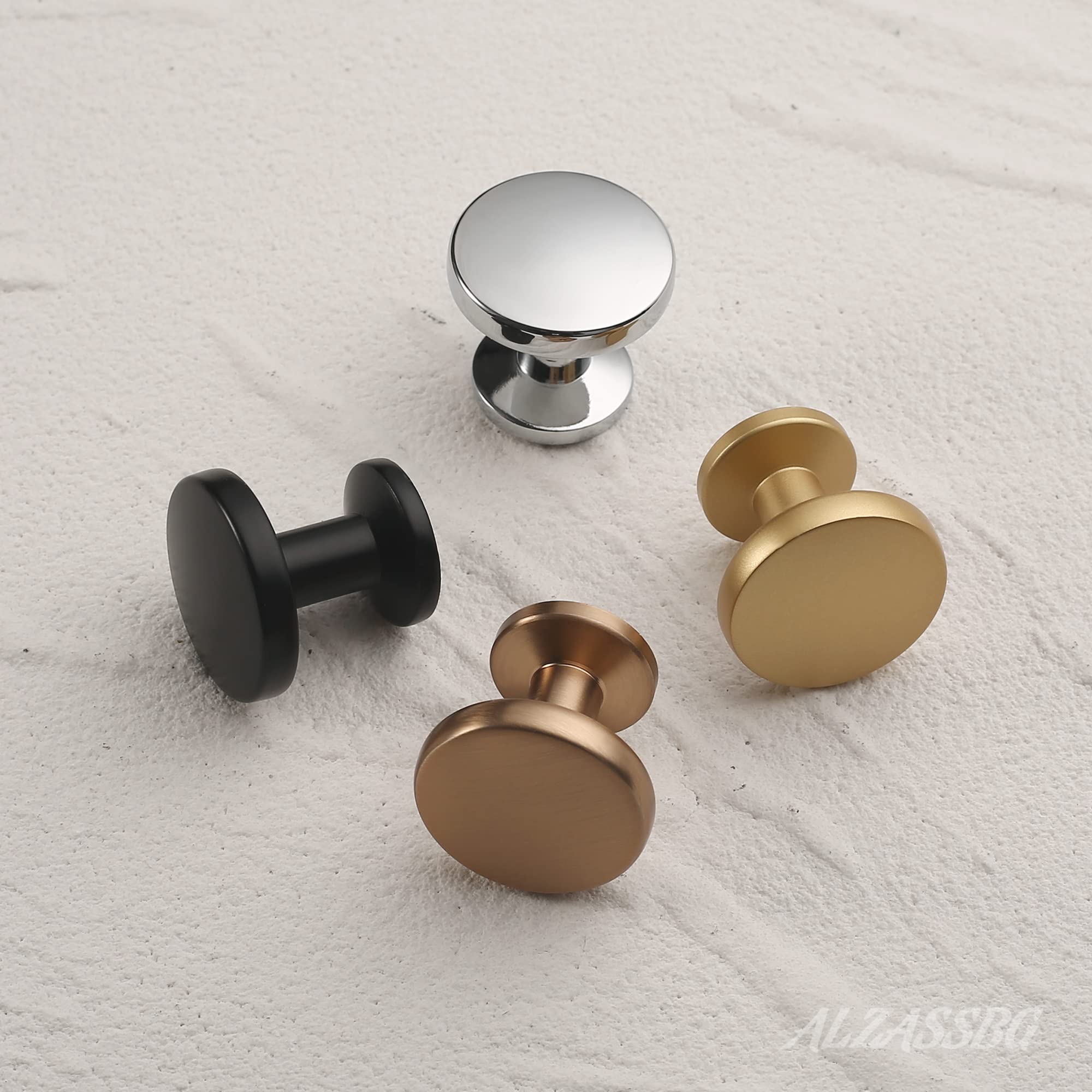 Alzassbg round 30mm knob profile, compact size for versatile furniture.