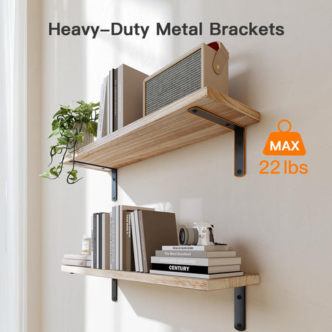 AMADA HOMEFURNISHING decorative display for photos and plants on floating shelves.