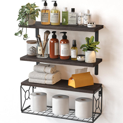 AMADA HomeFurnishing bathroom shelves over toilet show elegant wall storage and easy access.