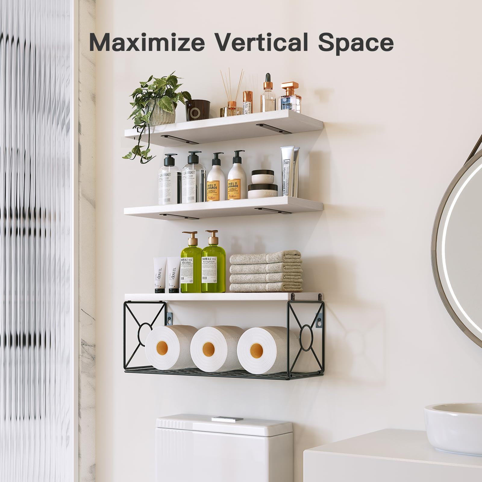 AMADA HOMEFURNISHING amada shelves with wire basket provide sturdy storage up to 22 lbs.