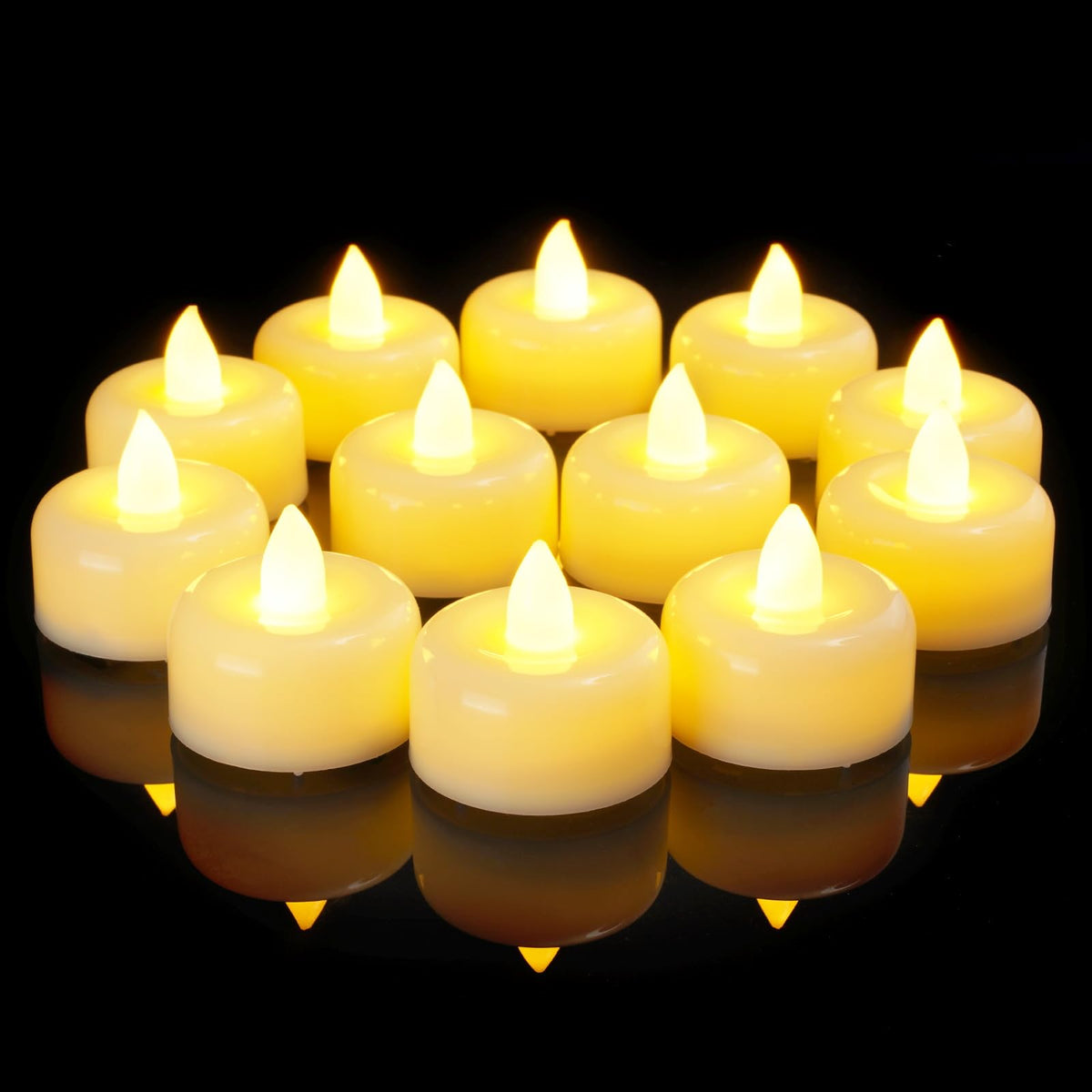 Amagic 100-pack flameless tealights with warm glow for table decor