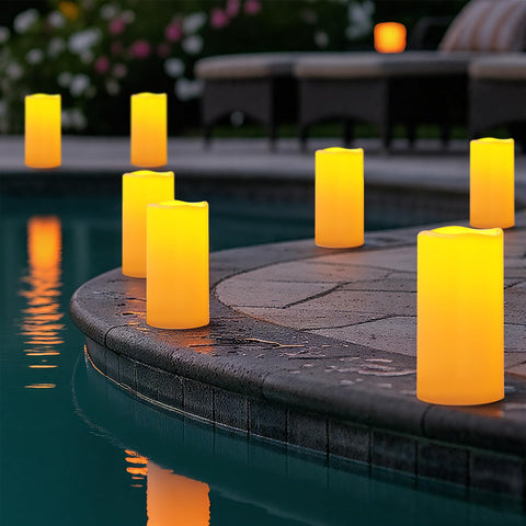 Amagic 8x4 inch ivory pillar candle adds elegant indoor outdoor decor