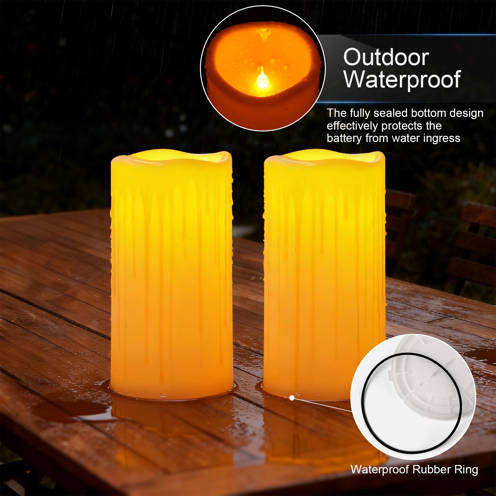 Amagic battery powered candle uses three AA batteries for long light