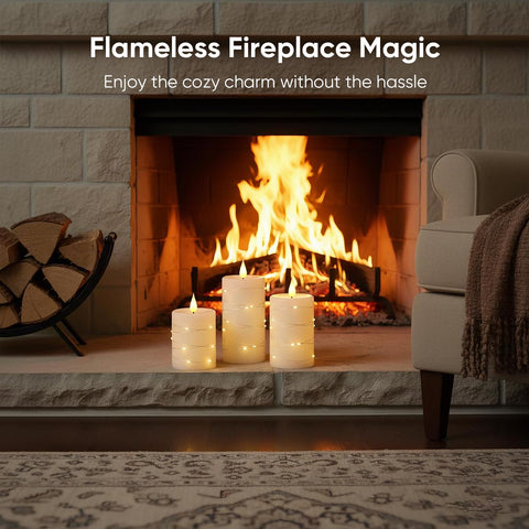 Amagic flameless candle 6-inch adds ambient height for mantle decor.