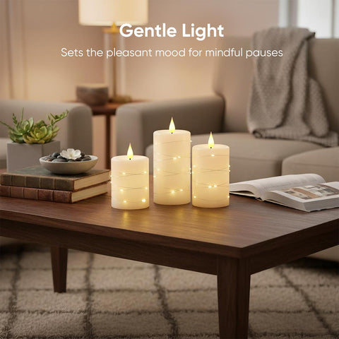 Amagic LED pillar candle with remote control offers easy on/off and timer functions.