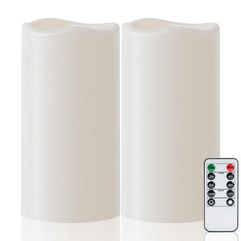 Amagic outdoor flameless candle 8in ivory glow for safe garden ambiance
