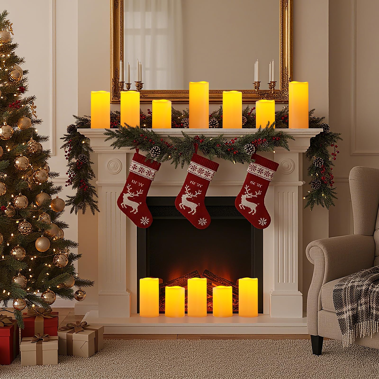 Amagic packaging with 3 candles and remote ready for indoor or outdoor use.