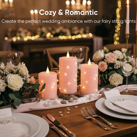 Amagic pink candles are perfect for weddings and romantic decor.