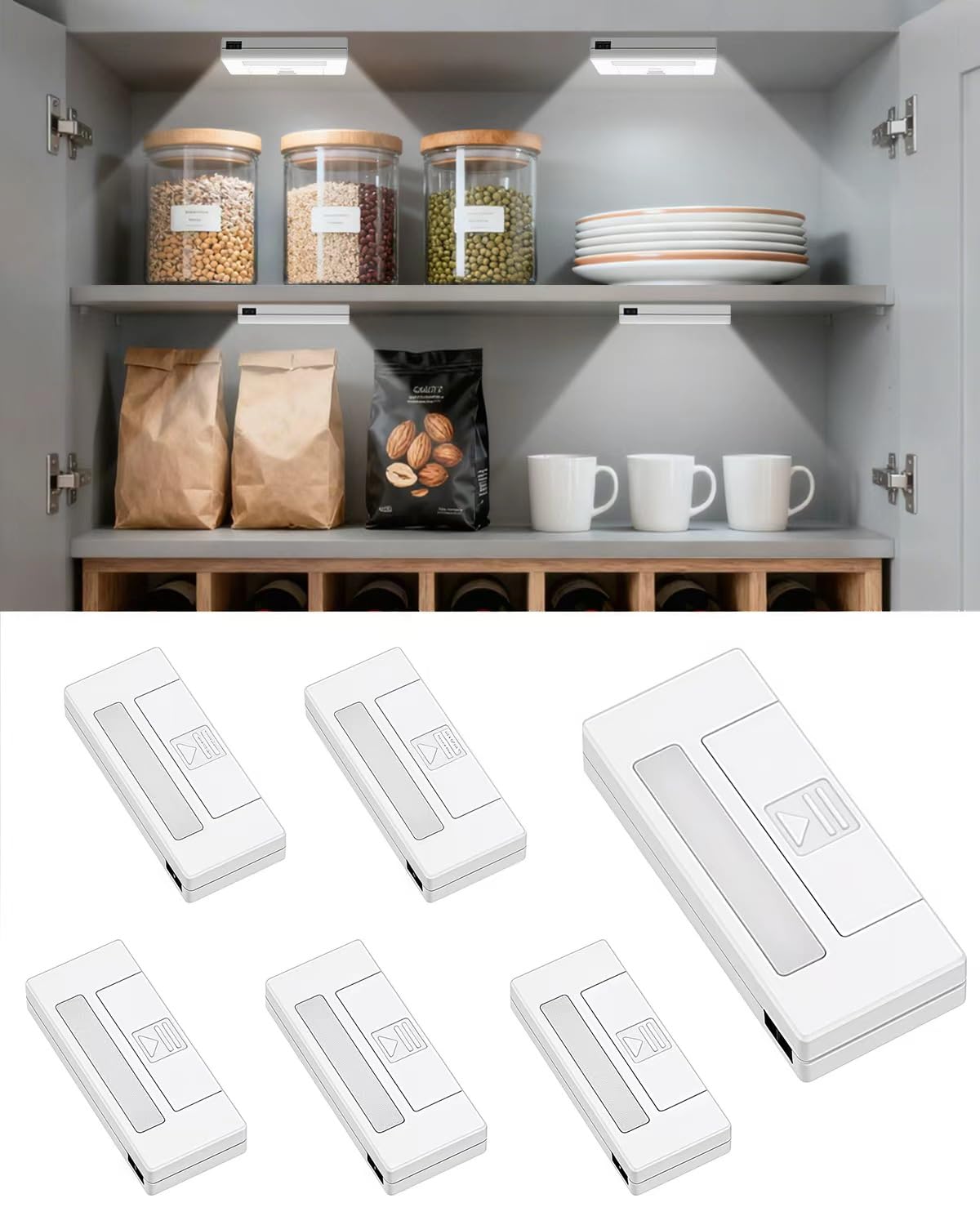 Amagle 6-pack door-open sensor lights illuminate cabinets hands-free access