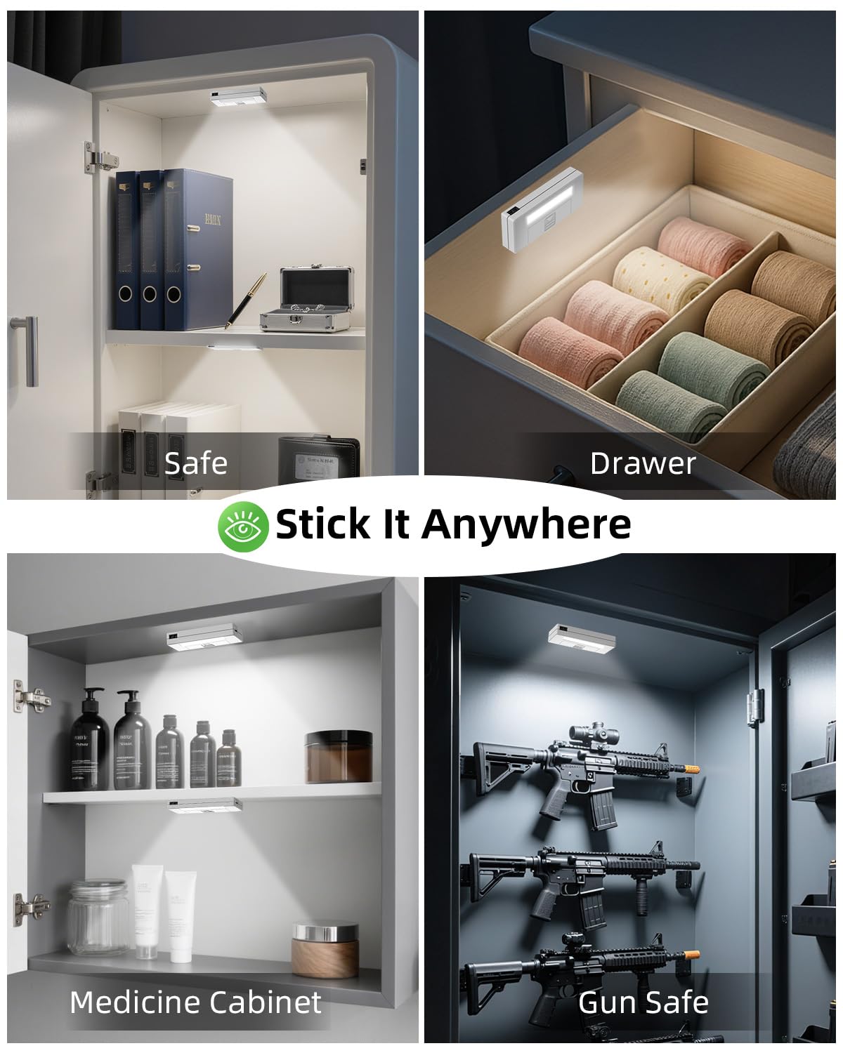 Amagle battery-operated cupboard light provides clutter-free illumination
