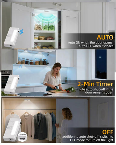 Amagle cordless LED cabinet light sticks on securely for easy setup