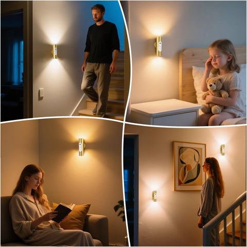 Amagle wall sconce 360-degree rotation for versatile lighting angles.