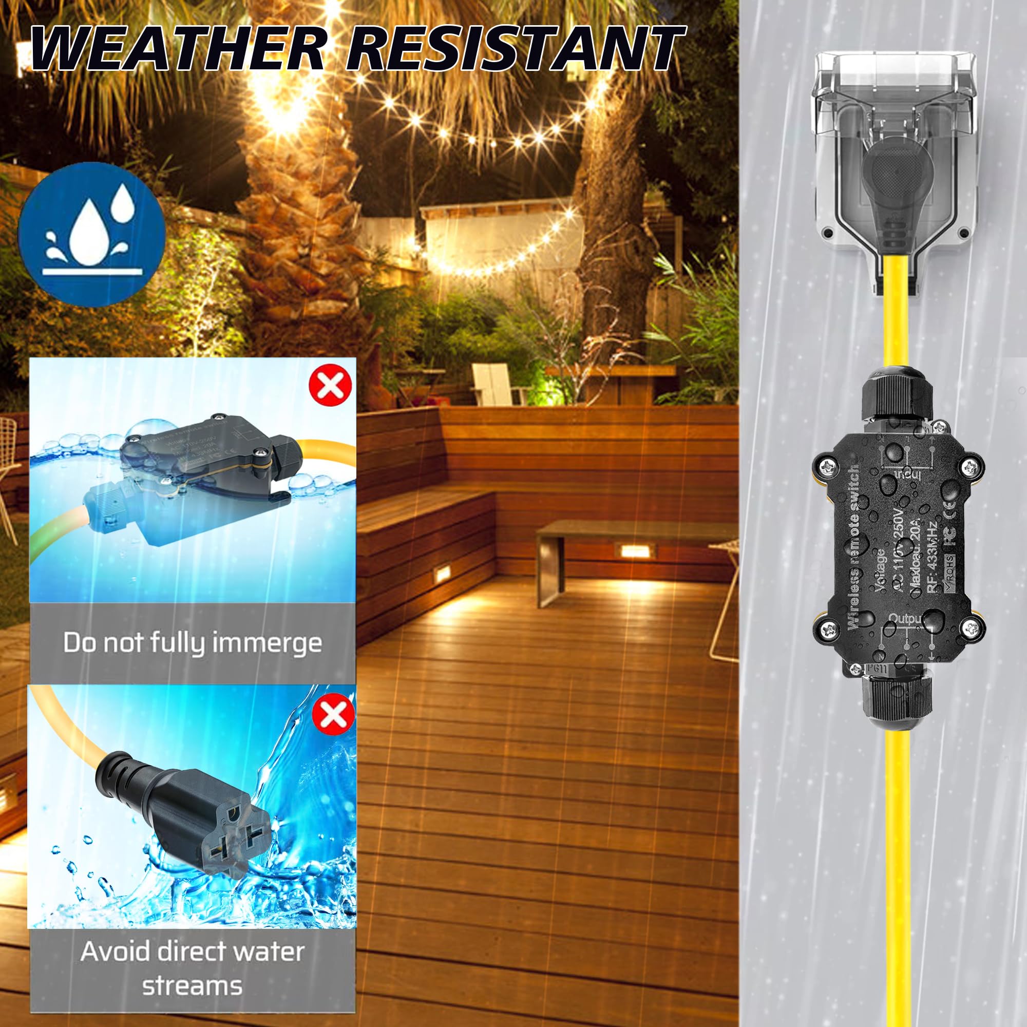 AMAKE IP67 waterproof socket with rubber cover protects against moisture