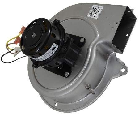 Amana Goodman draft inducer installed view for reliable furnace operation.
