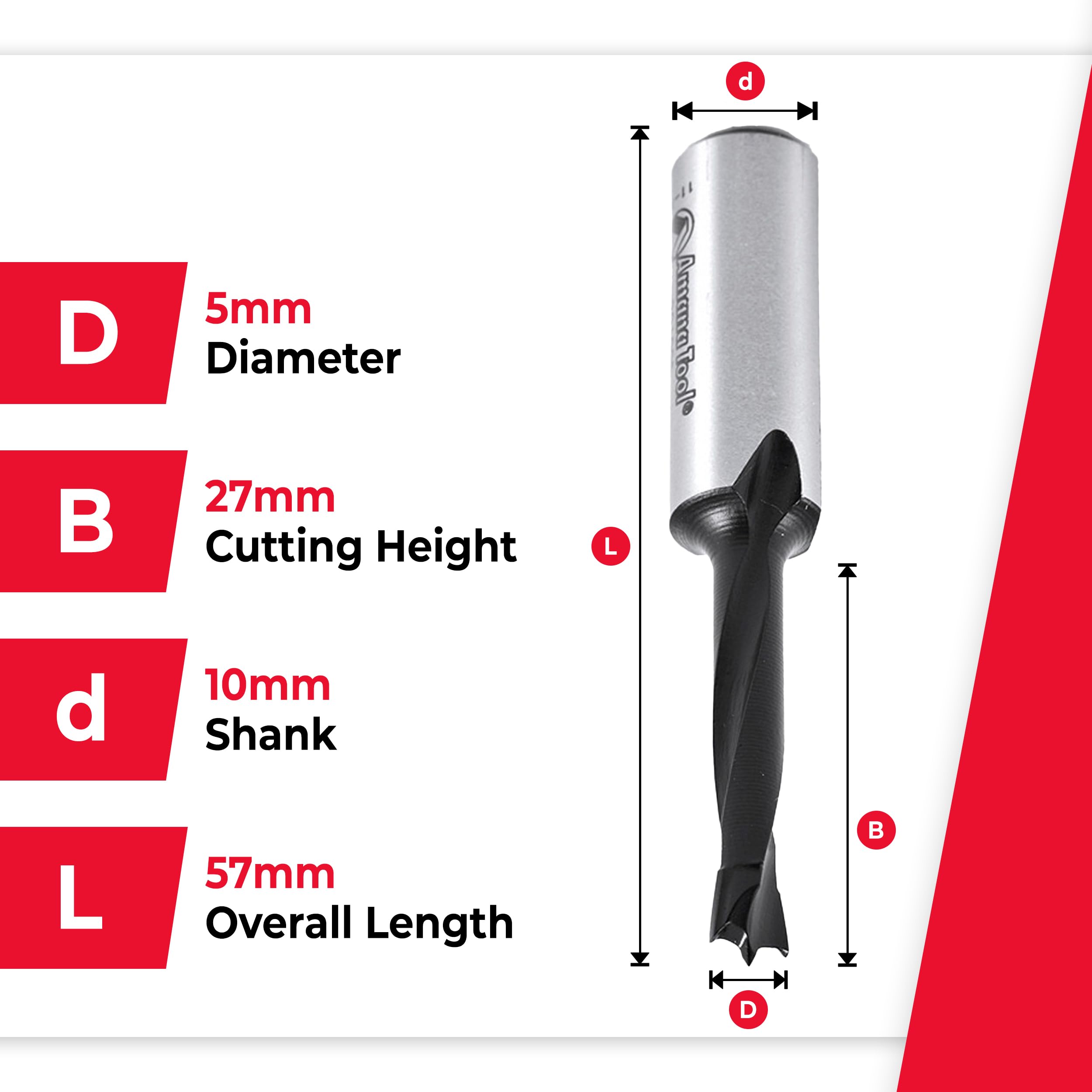 Shank detail of Amana Tool 201005 with 10mm shank for compatibility