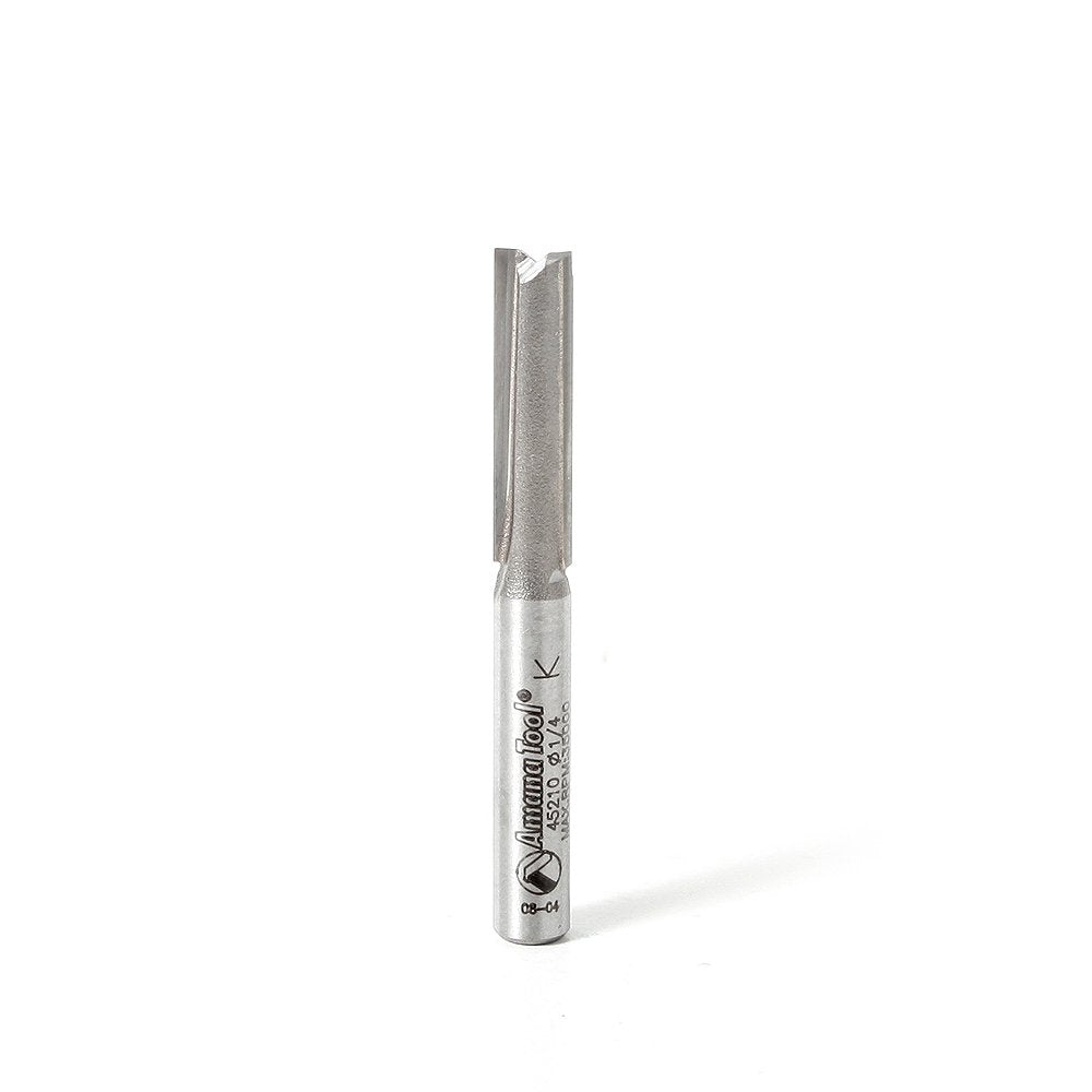 Amana Tool 45210 quarter-diameter carbide tipped straight plunge for a smooth finish.