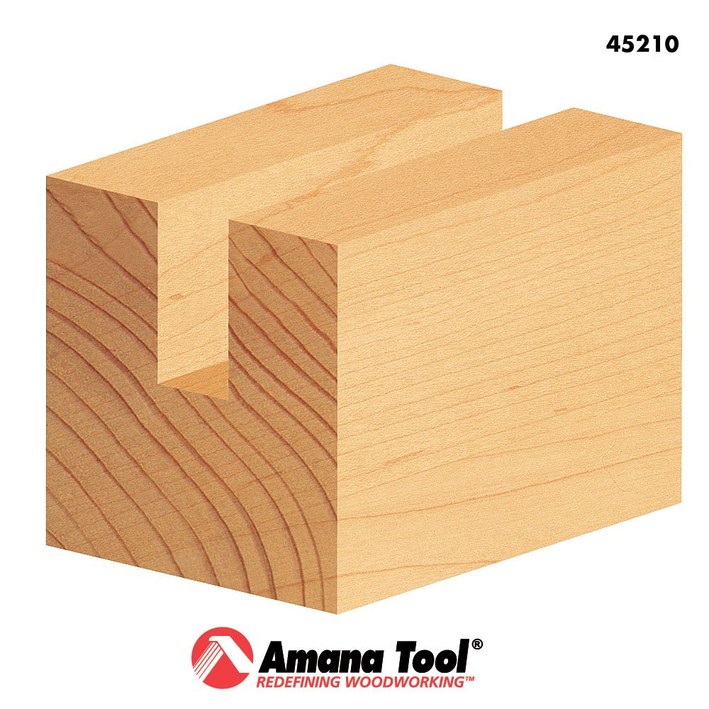 Amana Tool 45210 single-clamp design provides balanced routing.