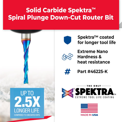 Amana Tool 46225-K Spektra bit for melamine cutting and clean edges
