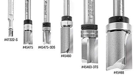Amana Tool 47224 carbide-tipped router bit enables fine detailing and clean trims.