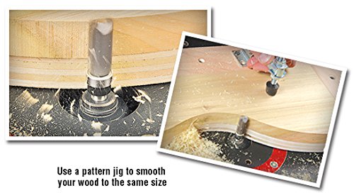 Amana Tool 47224 cutting height 3/4 inch suited for shallow flush trimming.