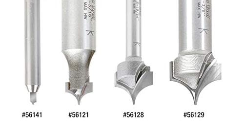 Amana Tool 56125 solid carbide shank closeup highlights 1/4 inch shank compatibility