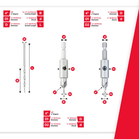 Amana Tool no-thrust ball bearing detail reduces drill drift.