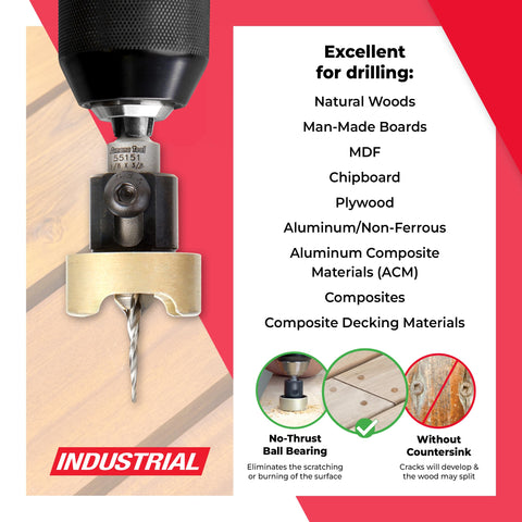 Amana Tool two-wing countersink design provides smooth countersinking with consistent depth.